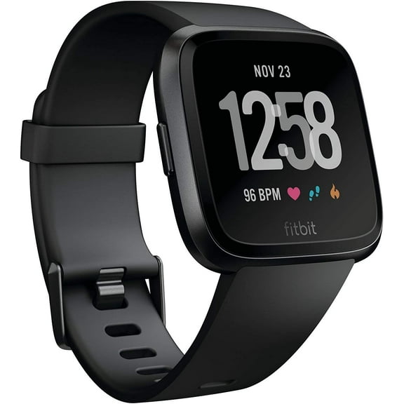 Restored Fitbit Versa Smart Watch, Black/Black Aluminium (Refurbished)