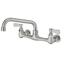 Brushed Nickel Kitchen Faucet Wall Mount Commercial Sink Faucet Dual Handle Mixer Swivel Spout