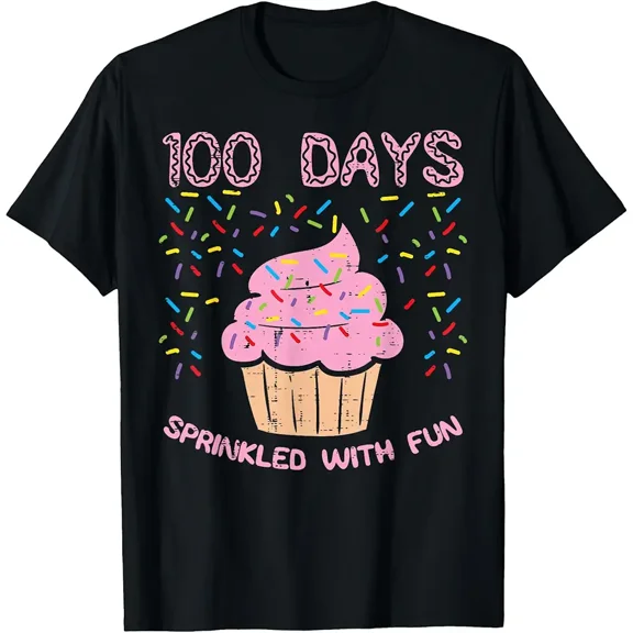 100 Days Sprinkled with Fun Cupcake 100th Day of School Girl T-Shirt