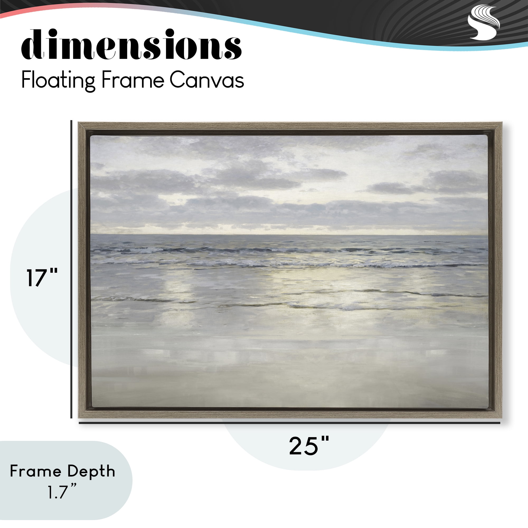 Stupell Industries Sunlight On The Sea Brown Framed Floater Canvas Wall Art, design by Christy McKee