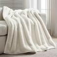 thumbnail image 2 of EVERGRACE Ultra Soft Faux Fur Throw Blanket for Couch, Luxury Sculpted Texture Faux Rabbit Fur Blanket for Bed, Fluffy Thick Plush Warm Fuzzy Throw, 920GSM (Bright White, 50''x60''), 2 of 8