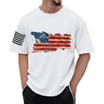 thumbnail image 2 of Men's Patriotic Graphic Workwear T-Shirt, V-Neck Design with Functional Chest Pocket for Practical Style ,White L, 2 of 4