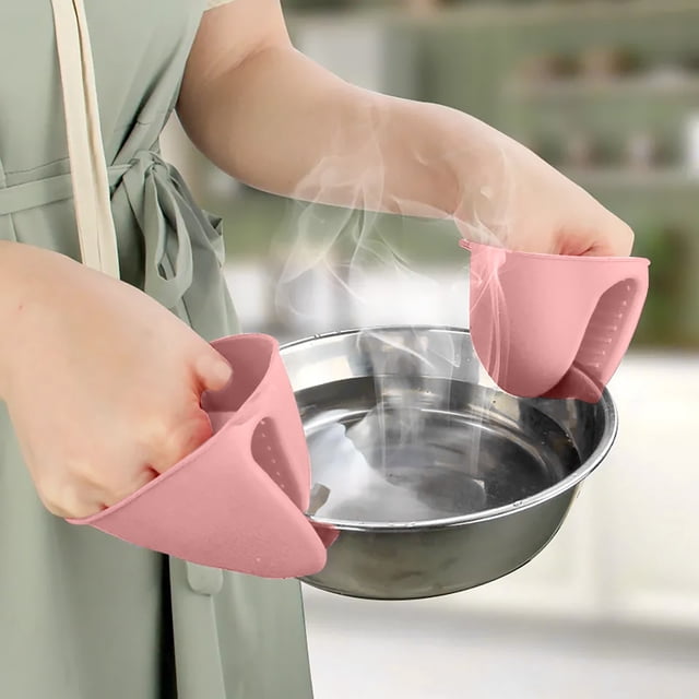 Household Solid Color Silicone Hand Clips Microwave Scalding Gloves Reusable Late Gloves Rubber Gloves Heavy Duty Pack of Gloves for Men Work Night Gloves Household Rubber Gloves Extra Large