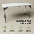 thumbnail image 3 of Folding Table 4 Foot - 3-Position Adjustable Height, Heavy Duty 400 lbs Capacity - Portable Tables Folding for Camping, Party, Indoor & Outdoor Use, 1 Pack, 3 of 6