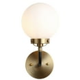 thumbnail image 2 of JONATHAN Y Caleb 6" 1-Light Contemporary Transitional Iron/Glass LED Vanity Light, Brass Gold/Black/White, 2 of 8