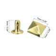 thumbnail image 2 of 100 Sets Spike Rivet 7mm Pyramid Rapid Rivet Studs Square Spikes Gold Tone, 2 of 6