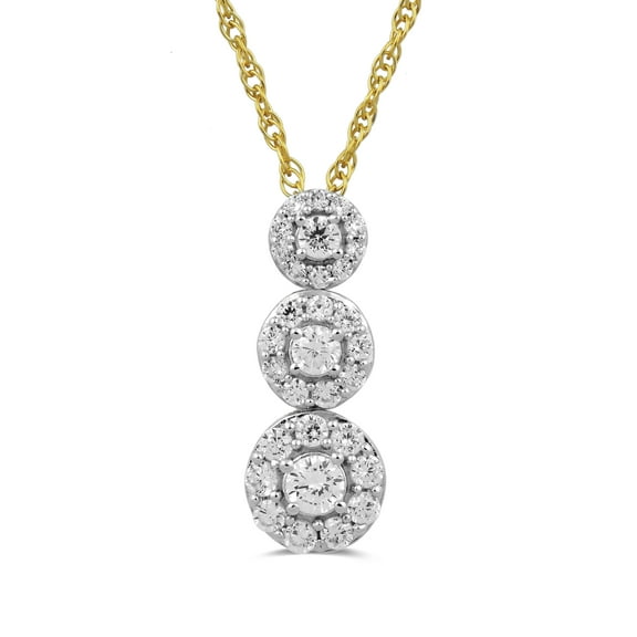 Brilliance Fine Jewelry 1/2ct Diamond Snowman Necklace in 10K Yellow Gold