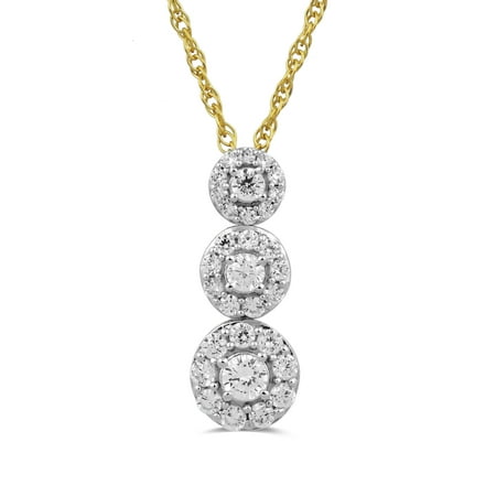 Brilliance Fine Jewelry Diamond Snowman Necklace 1/2ct in 10K Yellow Gold