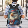 thumbnail image 5 of Uemuo Surreal Bald Eagle Gentleman Printed Durable 17-inch Student Backpack - Lightweight, Waterproof, Adjustable Straps, Ideal for School, Work, Travel, 5 of 5