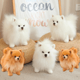 thumbnail image 2 of Peluche de perro Pomerania de la vida real, bonito y simulado, juguete de peluche Kawaii, cachorro suave, muñeco para niñas, regalos de Navidad, decoración del hogar, 2 of 5