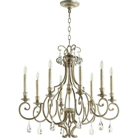 

Traditional Eight Light Chandelier-Aged Silver Leaf Finish Bailey Street Home 183-Bel-2534844