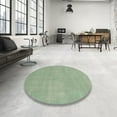 thumbnail image 4 of Ahgly Company Machine Washable Indoor Square Abstract Green Area Rugs, 4' Square, 4 of 7