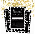 thumbnail image 2 of Darling Souvenir Black Birthday Invitation Card Printable Fill or Write In Blank Invites Party Supplies Pack Of 28 5 x 7 Inches, 2 of 5