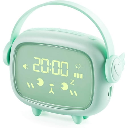 

Kids Alarm Clock Rechargeable Digital Alarm Clock with LED Display 2 Alarms Night Light Snooze Function Wake-up Lamp Bedside Clock Morning Alarm Clock for Kids Room