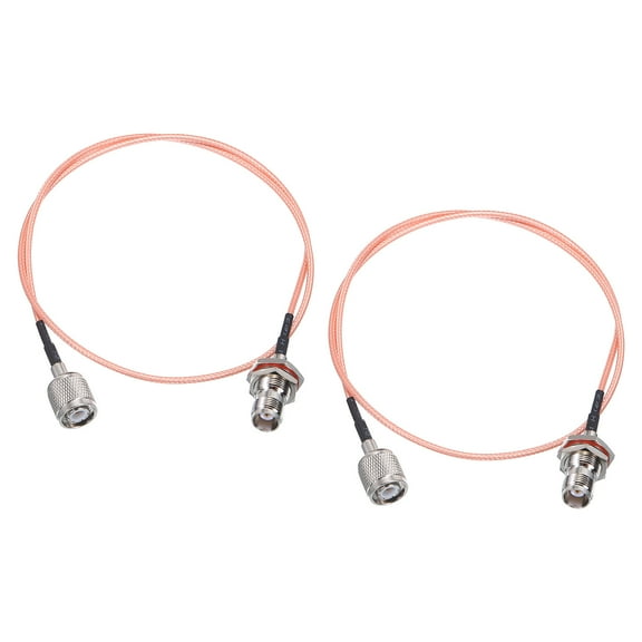 RG316 Coaxial Cables,TNC Male to TNC Female Bulkhead Low Loss RF Coaxial Cable 3FT 50 Ohm Orange 2Pcs