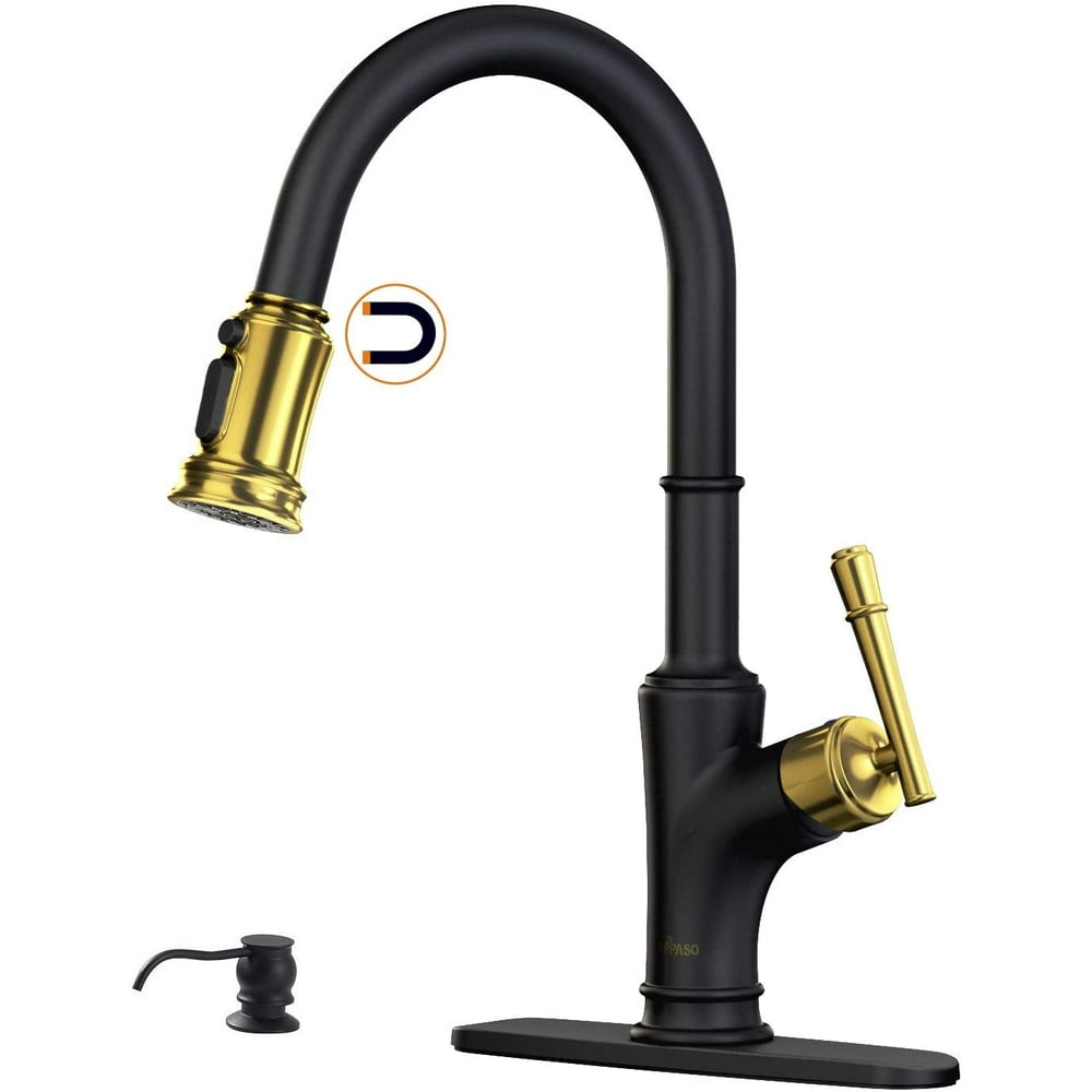 APPASO Pull Down Kitchen Faucet with Docking Sprayer Black