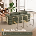 thumbnail image 6 of Homall 4 in 1 Convertible Sleeper Sofa Bed, Corduroy Loveseat with Sturdy Metal Frame, High-Resilience Foam Floor Couch, Foldable Futon for Living Room Bedroom Apartment, No Assembly Required, Green, 6 of 8