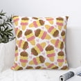 thumbnail image 4 of Pofeuu Cute Ice Cream Print Double-sided plush pillowcase Square Throw Pillow Covers Pillows Cover for Living Room Bedroom Sofa Couch Cushion Cover（No pillow core）-18"x18", 4 of 7