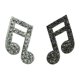 thumbnail image 1 of 2 piezas de cristal brillante broche de nota musical con hebilla de bufanda para mujer, concierto , , joyería, , , di Yuyangstore Broche con símbolo musical, 1 of 8