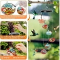 thumbnail image 3 of ADruer Charming Wind Chimes Hummingbird feeders for Outdoors Hanging ant and Bee Proof, Window Bird feeders for Viewing, Perfect Garden Decor for Outside (A), 3 of 7