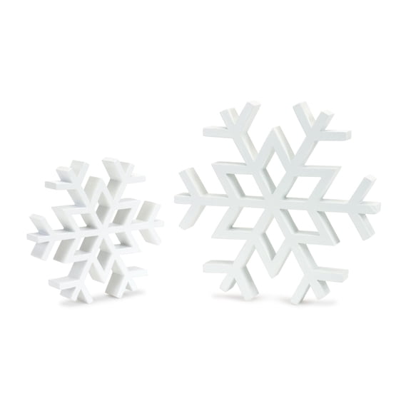 Melrose Club Pack of 12 White Snowflake Christmas Tabletop Decorations 9.25"