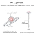thumbnail image 5 of Rosec Jewels IGI Certified Lab Grown Pink White Diamond Engagement Ring 1 Carat - Fancy Pink Color and VS1 Clarity Pink Diamond, 925 Sterling Silver, US 4.00, 5 of 8