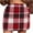 Red, variant on Tnhcen Women's Plaid Mini Skirt Elastic Waist Button Detail Pocket Design Wool Blend 50%Wool 50%Polyester Fall Winter Casual A - Line Skirt for Women Size S - 2XL