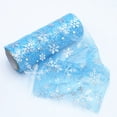 thumbnail image 3 of Ludlz 1 Roll 10 Yards Organza Ribbon Glitter Trimming Versatile Nylon Snowflake Pattern Craft Tulle Roll for Gift Packing, 3 of 8