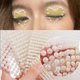 thumbnail image 2 of Maquillaje facial con ojos 3D, tatuaje temporal, autoadhesivo, belleza, Perla blanca, joyas, pegatinas, Festival, decoraciones de arte corporal, diamantes de uñas Gao Jinjia LED, 2 of 2