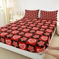 thumbnail image 3 of Feelyou Romantic Love Heart Full Size Sheets, Winter Christmas Snowflake Bed Sheets, Kawaii Cartoon Buffalo Sheet Sets, Super Cozy Room Decor, 4 Pieces, 3 of 7