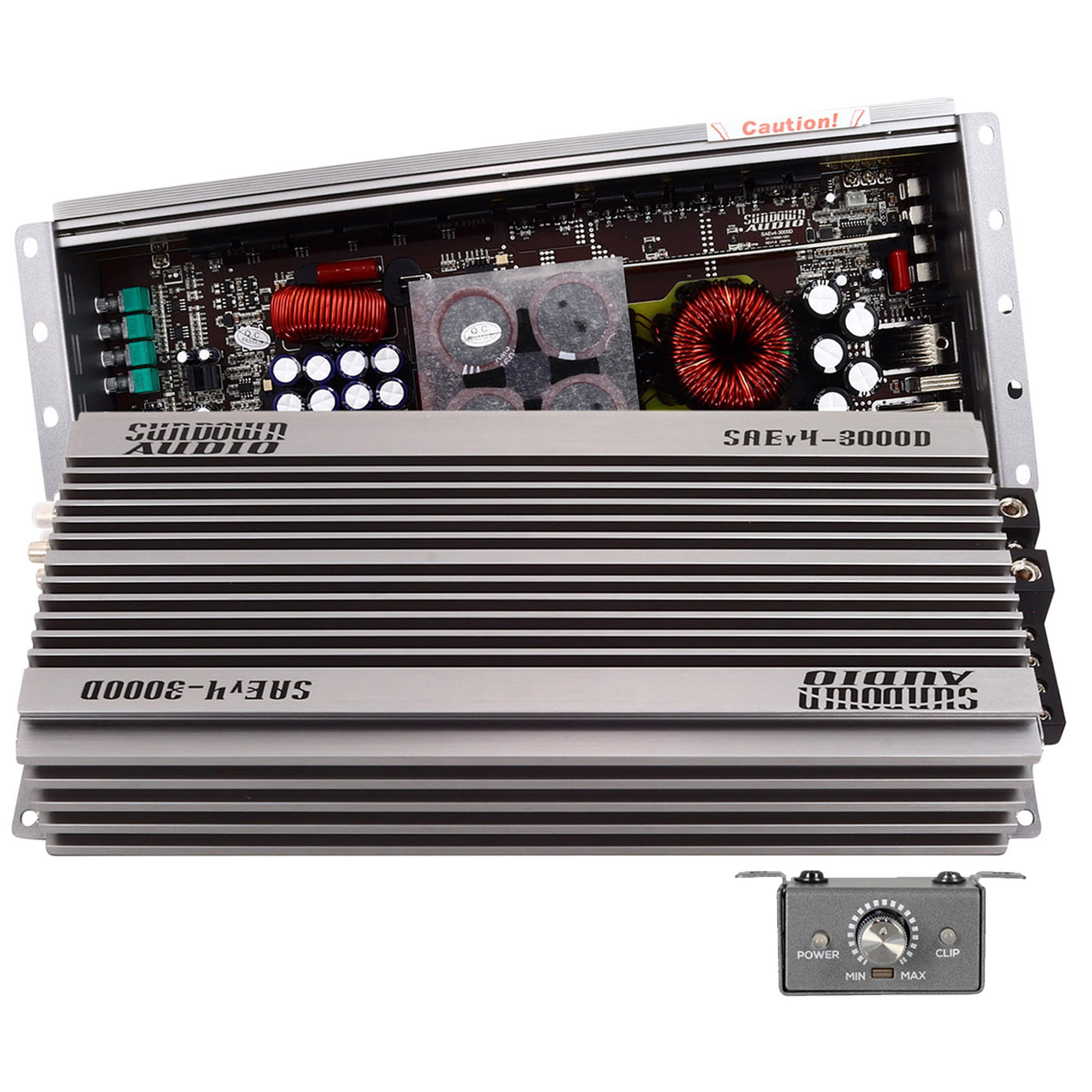 Sundown Audio SAEv4-3000D Mono Class D Car Amplifier 3000W RMS 1-Ohm Stable with Wired Remote and Clipping Indicator