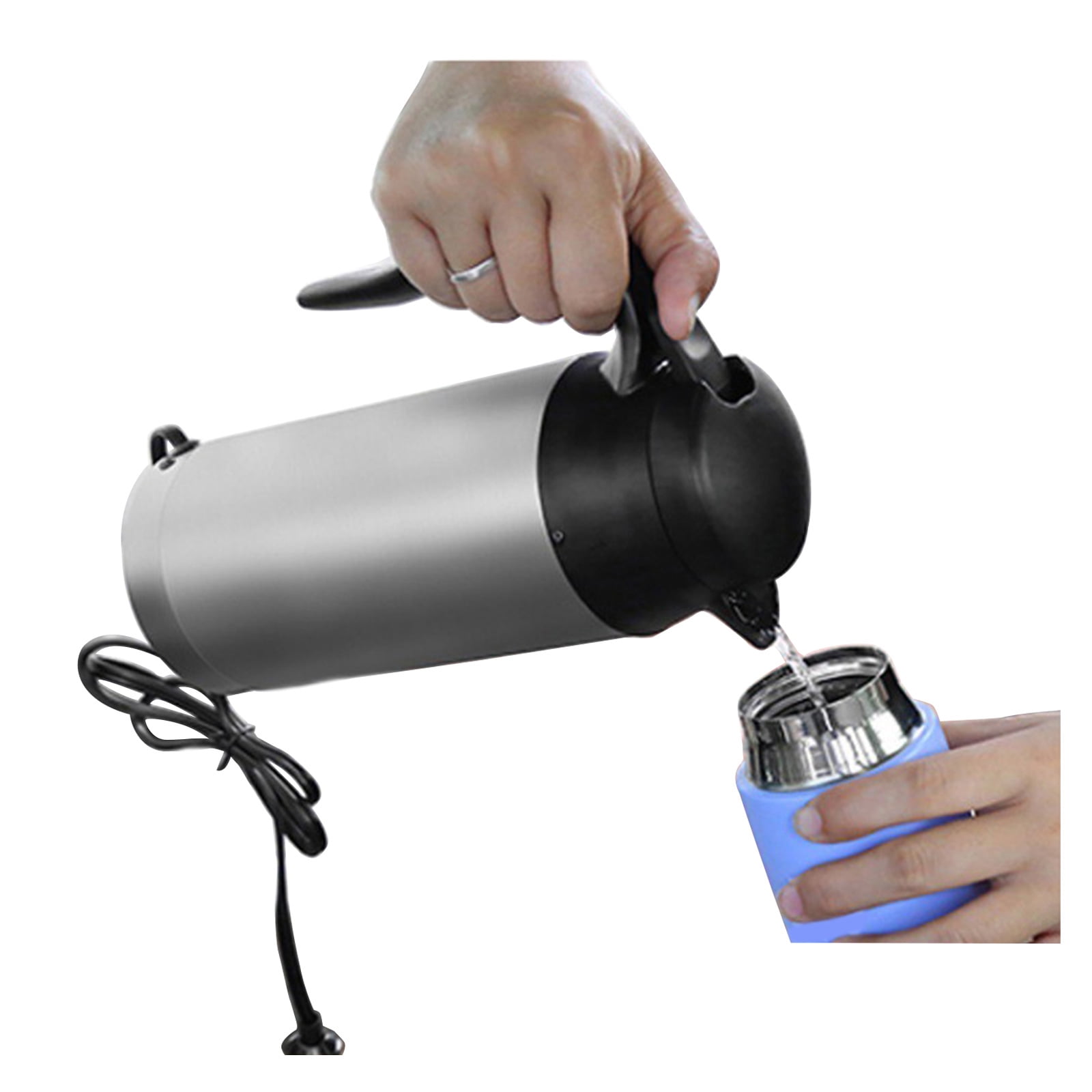 BIBABLYKE Travel Electric Kettle, 750ml Small Portable Kettle, Stainless Steel Kettle Water Boiler with Keep Warm Function