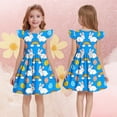 thumbnail image 6 of NAISIBABY Girls Casual Dresses, Ruffles Sleeve Flare Crewneck Summer Easter Flowy Sundress Blue Size 3, 6 of 7