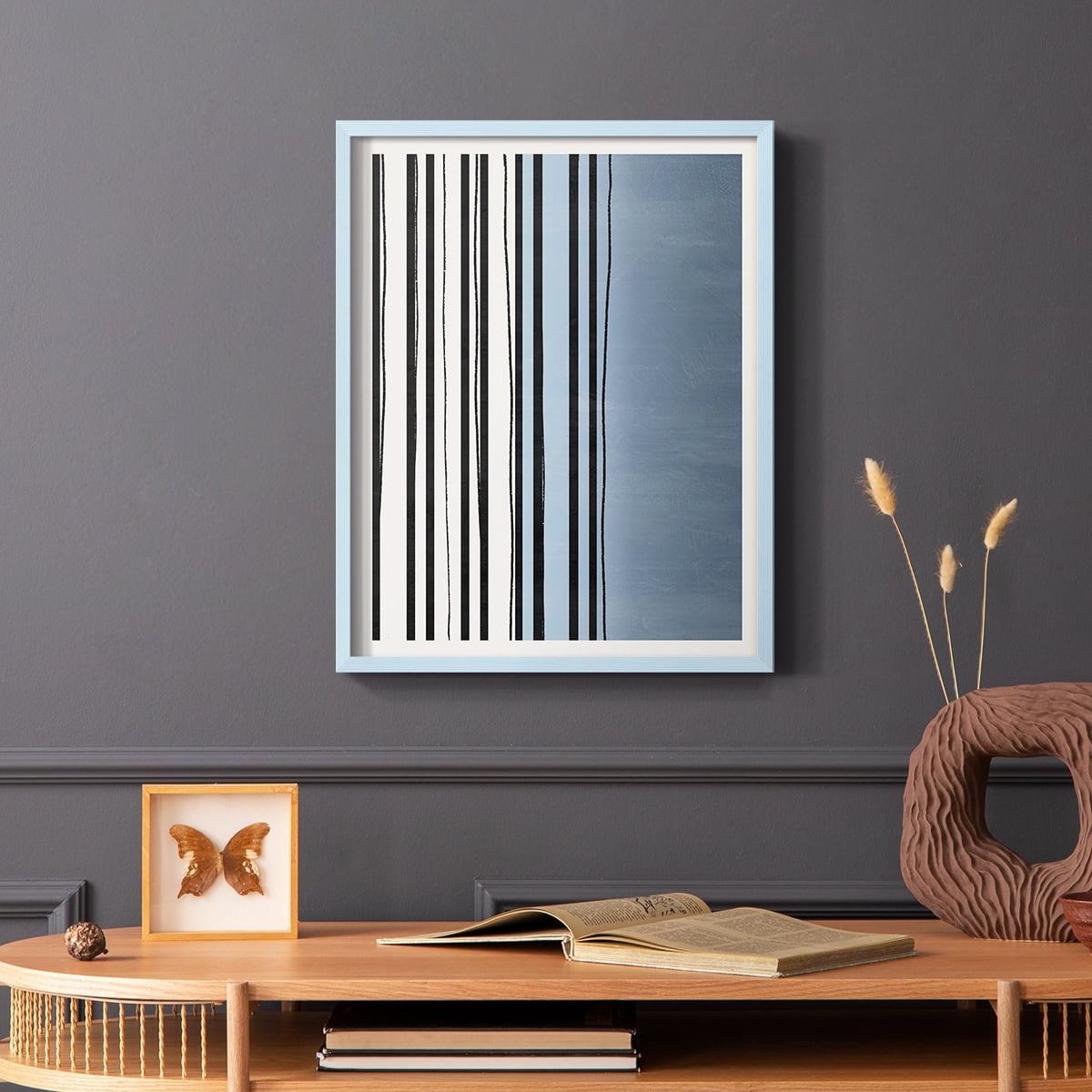 Abstracto Azul I in Paper Solid Wood 11 x 14 Framed Print
