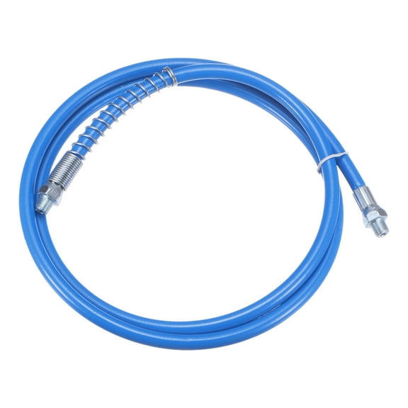 Uxcell Grease Gun Hose 59" 10000 PSI Spring Flex High Pressure Quick Release Grease with 1/8" NPT Threads Blue