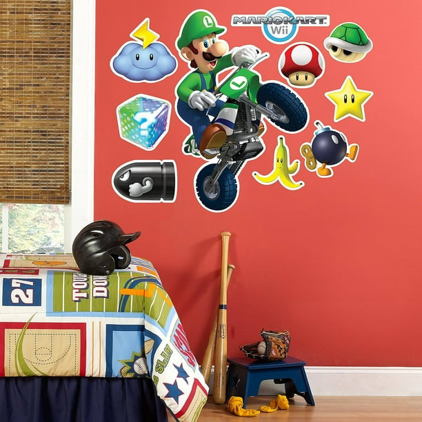 Mario Kart Wii Luigi Giant Wall Decal