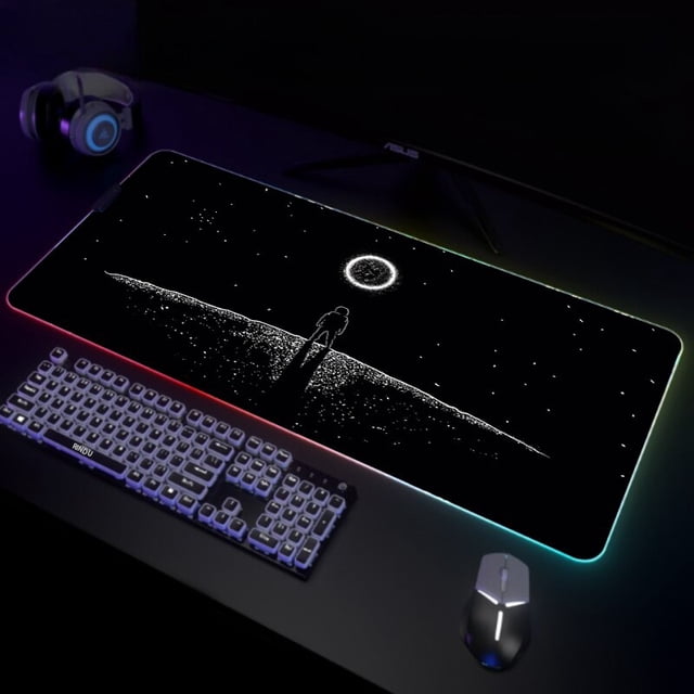 Alfombrilla de ratón RGB para Gaming, LED grande para Gamer alfombrilla de ratón, XXL, luminosa, para escritorio, retroiluminada LIUWENJING unisex