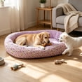 thumbnail image 5 of Premium Floral Pet Bed - Aesthetic Anti-Anxiety Calming Cat Bed - Soft Flower Print for Small Pets, All Season, 5 of 6