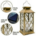 Solar Powered Outdoor Decor Lantern Waterproof Flickering Flameless Light for Patio, Garden