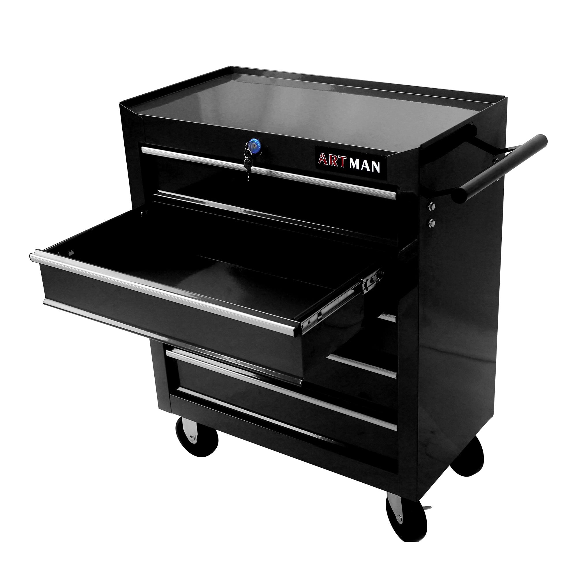 IVV 5-Drawers Rolling Tool Chest with Wheels, Tool Cart for Garage Workshop, Tool Storage Cabinet with Locking System for Warehouse,Repair Shop, 24.2"L x 12.99"W x 29.9"H, Black