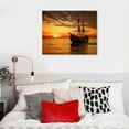 thumbnail image 4 of ONETECH Reproduction Canvas Prints Photo Paintings Steampunk Style Bronze Ship Sailing Through The Sea for Home Decor 16\x12\, 4 of 4