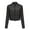 Black, variant on Inleife Womens Solid Color Short Zipper Casual Jacket Long Sleeve Hoodless Cardigan Tops Coat