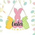 thumbnail image 2 of Wooden Bunny Easter Wreath for Front Door Decor, Wood Easter Bunny Door Sign, Spring Doors Sign Decoration, Home Outdoor Indoor Fireplace Window Wall Hanging Decoration, 2 of 9