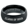 thumbnail image 2 of Tungsten Graduating Class Of 2019 Engraved Love Dad Band Ring 8mm Men Women Comfort Fit Black Dome Brushed Polished, 2 of 4
