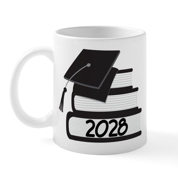 CafePress - Class Of 2028 Graduate Mug - 11 oz Ceramic Mug - Novelty Coffee Tea Cup