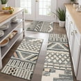 thumbnail image 2 of Beige Geometric Stripe Diamond Pattern Kitchen Rugs Sets Of 3,Kitchen Runner Rugs Non Skid Washable,Decorative Kitchen Floor Mats for Kitchen,Sink,Laundry,17"x30"+ 17"x47" + 17"x59", 2 of 6