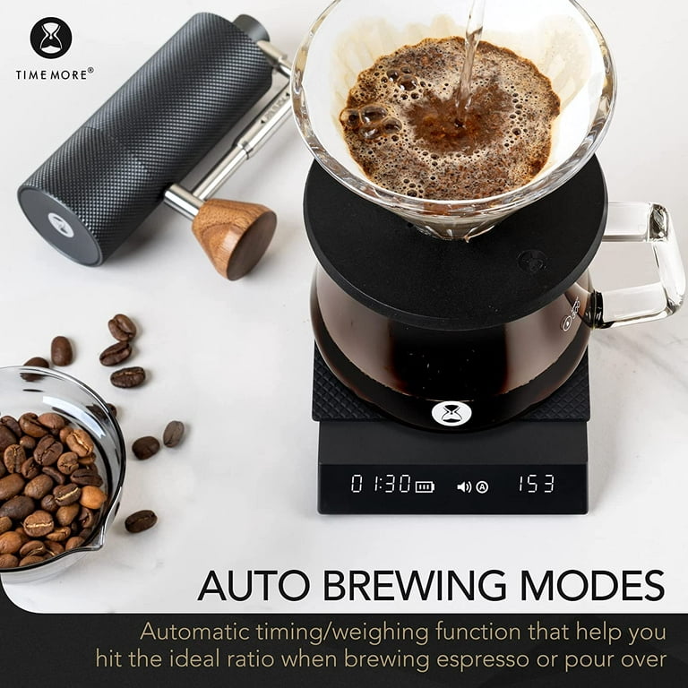  TIMEMORE Black Mirror Basic 2 Coffee Scale with Timer, 2kg/0.1g  High Precision Kitchen Scale, Espresso Scale with Flow Rate Function,  Digital Coffee Scale for Pour Over Drip Coffee with Silicone Cover 