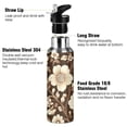 thumbnail image 3 of Yayeee 33oz Insulated Water Bottle Double Wall Stainless Steel with Flip Straw Lid, Brown Floral, 3 of 7