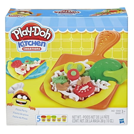 Play-doh Kitchen Creations Pizza Party Food Set with 5 Cans of Dough