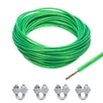 thumbnail image 1 of Uxcell 5/32 Green Vinyl Coated Wire Rope 49ft Galvanized Steel with 4PCS M5 Loop Sleeves, 1 of 7
